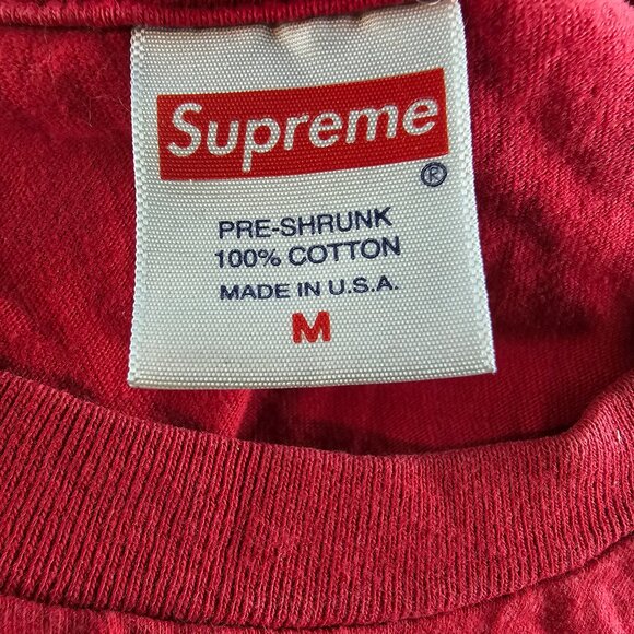 Supreme Multi Logo Tee Mens Medium Red White Made in USA Skater Streetwear Crew - Picture 8 of 10